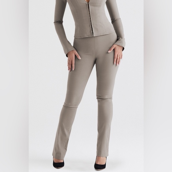 House of CB Pants - House of CB Laurel Smoke High Waisted Trousers